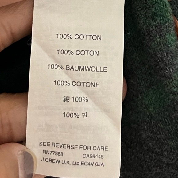 J.Crew Wallace & Barnes Men’s Green Plaid Flannel Shirt, 100% Cotton, Sz Medium - Picture 4 of 14